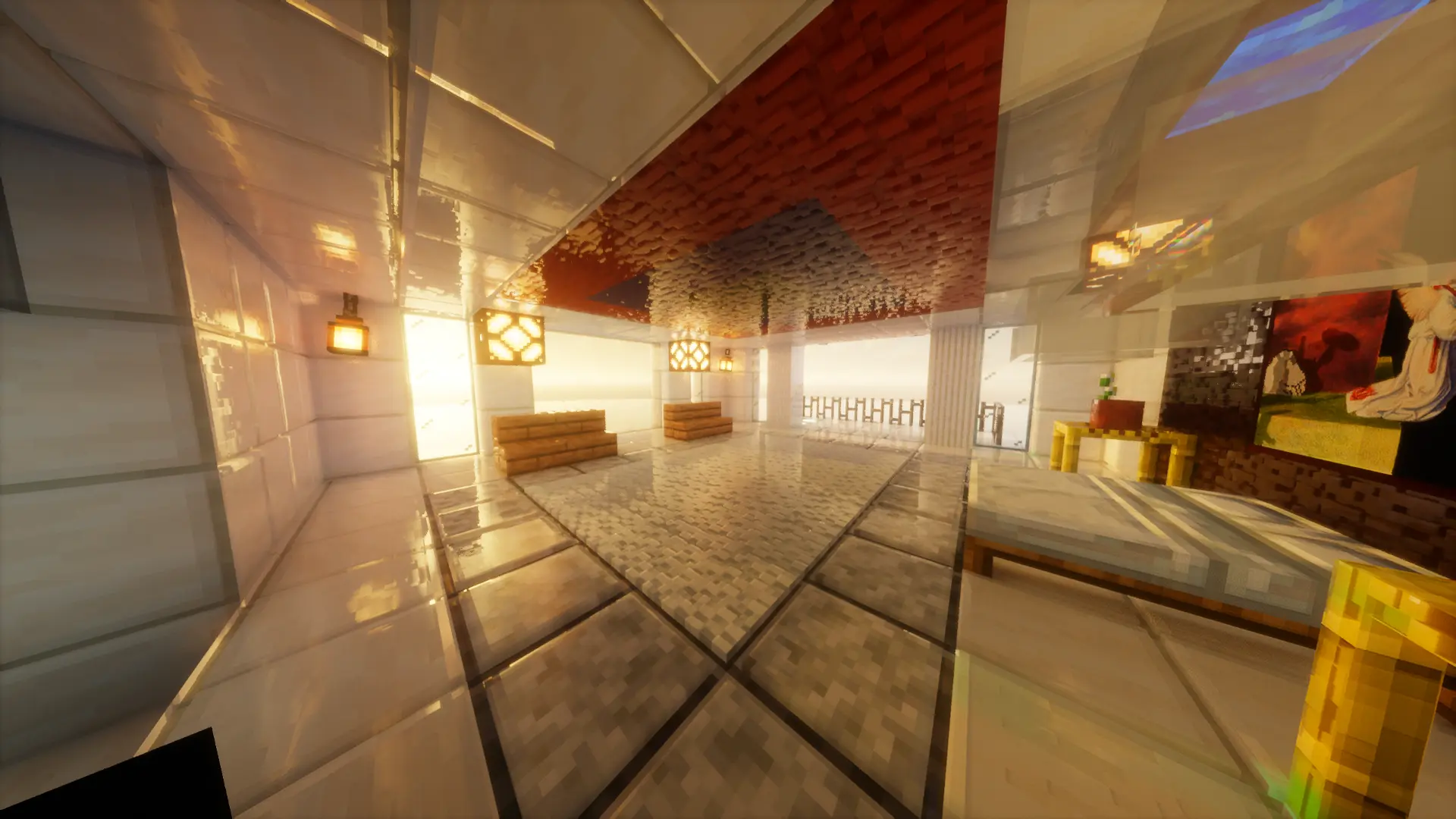 Bright stone interior with glossy specular maps – PBR texture pack | OmniRTX