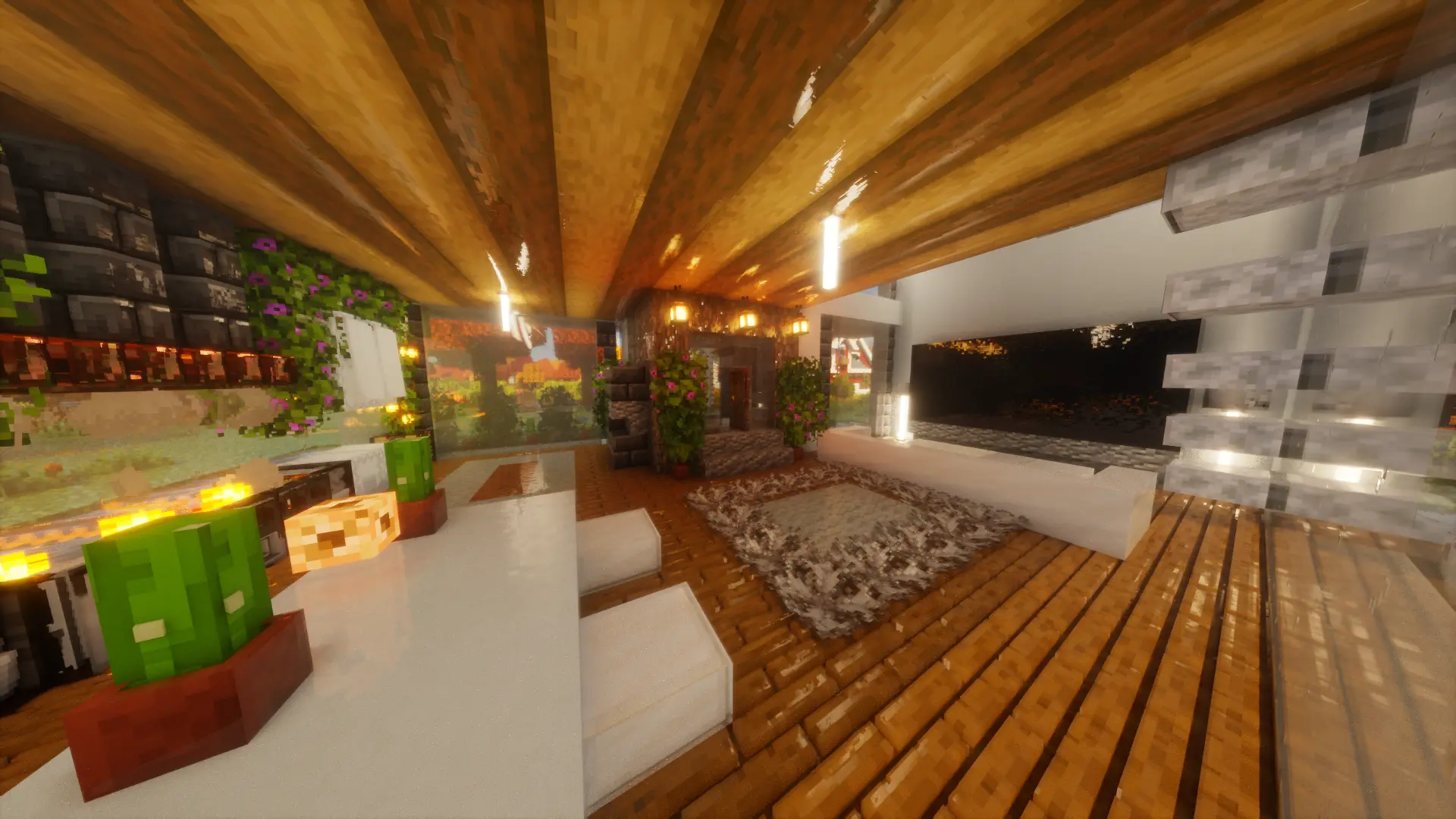 Cozy oak and moss living room in RTX – PBR resource pack | OmniRTX