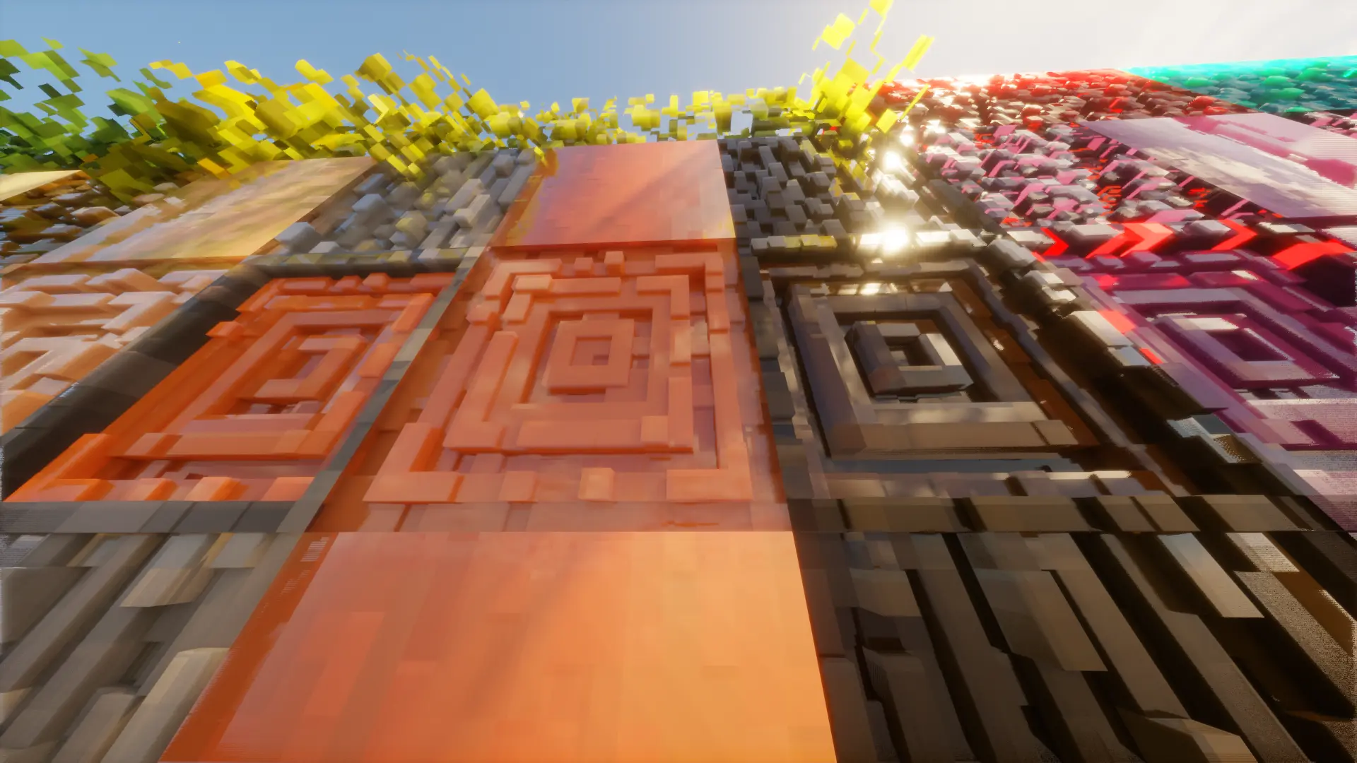 Terracotta and stone wall in full PBR relief – parallax texture pack Minecraft | OmniRTX