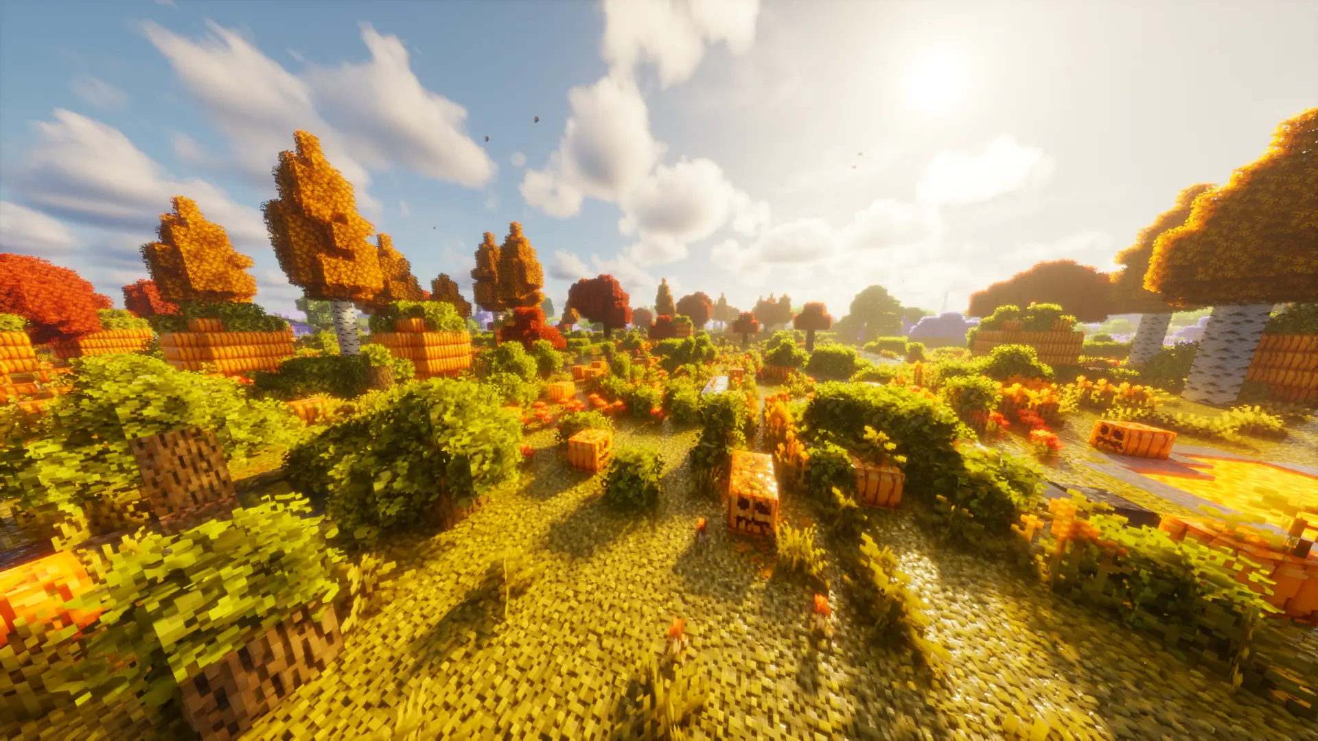 Green meadow with layered grass overlay – Minecraft RTX | OmniRTX